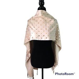 Land’s end NWOT scarf shawl  with gold polka dots